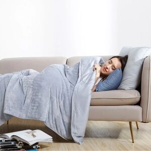 15lb Weighted Blanket with Fuzzy Removable Washable Cover 48” x 72”